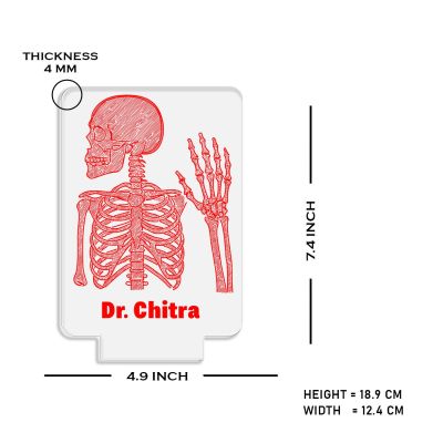 Personalized 3D Illusion Skeleton Lamp Gift for Radiologist Doctor Gift for Medical Students Doctor Clinic Desk Table Lamp with Warm White Light